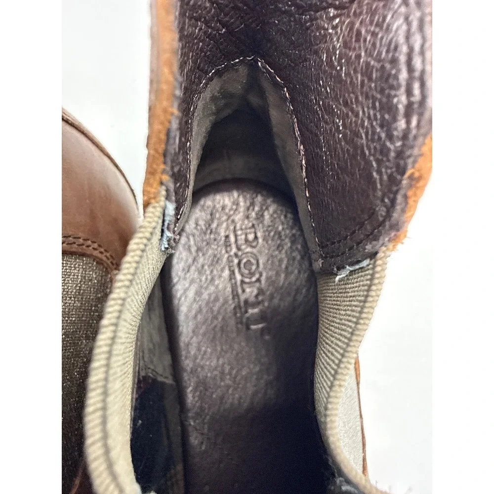 Born Chelsea Boots Women's 7.5 Brown Leather Elastic Ankle Flat Minimalist